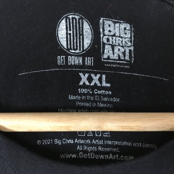 Big Chris Art T Shirt XXL Get Down Art Graphic Adult Deranged Alice Wonderland - Picture 6 of 10